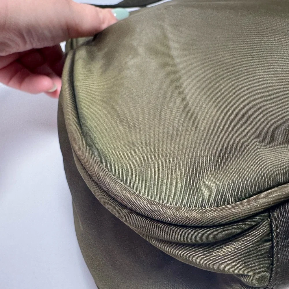SOLD Prada Olive Green Nylon Shoulder Bag Hobo Style Luxury Fashion - Picture 13 of 16